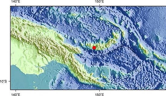 新不列颠岛发生6.0级地震 震源深度30千米 - 2