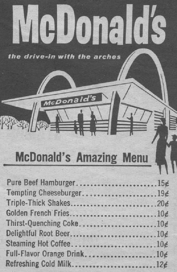 麦当劳第一份菜单你见过吗？原来他们当时卖的是这些东西（图） - 2