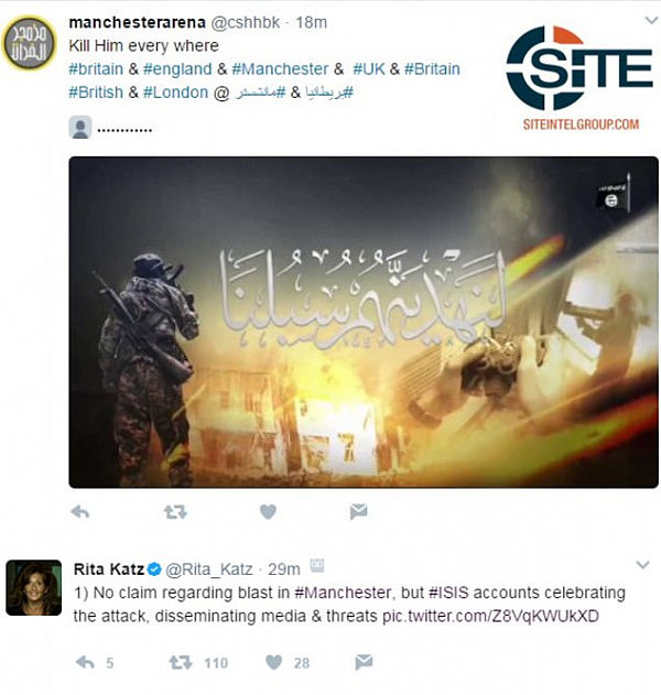 曼彻斯特恐袭引IS支持者网上狂欢 Twitter上曾有预警信息 - 3