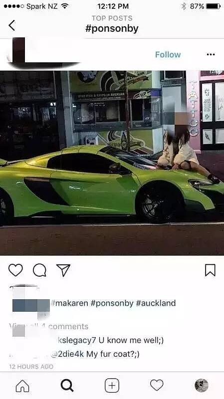 新西兰华裔男$61.6万迈凯伦豪车被“蹭车” 奇葩华人女子爬车自拍还上传社交网络！（视频）  - 5