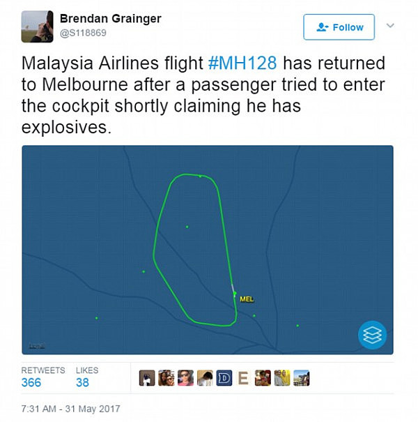 马航又出事了！飞机疑有炸弹 从墨尔本起飞不久紧急返航 - 5