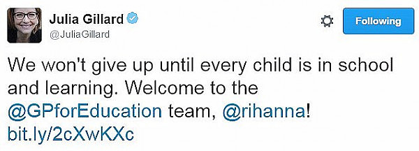 跨界合作！ 美国流行天后蕾哈娜和澳洲前总理吉拉德合伙做慈善 筹资$31亿帮助贫困儿童获得更好教育！  - 6