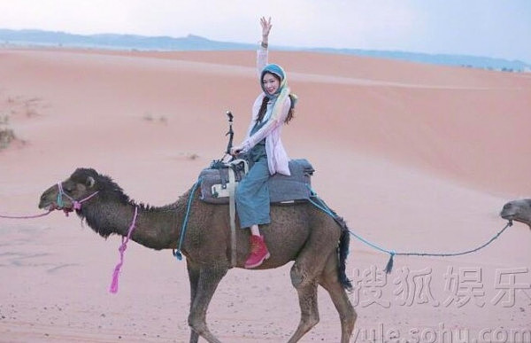 林志玲沙漠中骑骆驼 笑容甜美性感迷人（组图） - 1