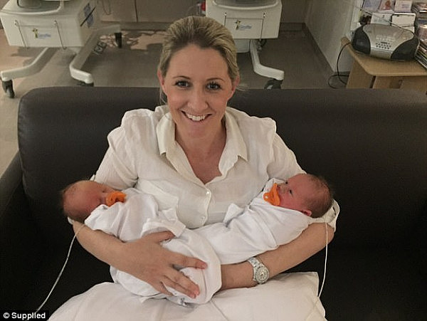 Just four years later, Ms Redelman (pictured with the baby twins) and her partner, Brett, have turned over AUD $6 million