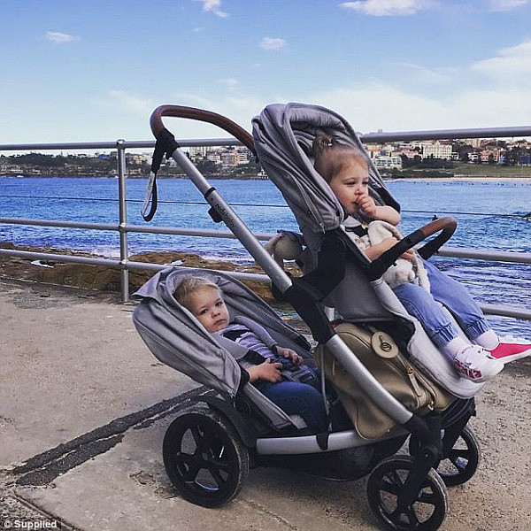 The couple got the idea for their prams before they were parents (pictured: their children) - they were speaking to friends who struggled to find affordable, stylish and functional prams