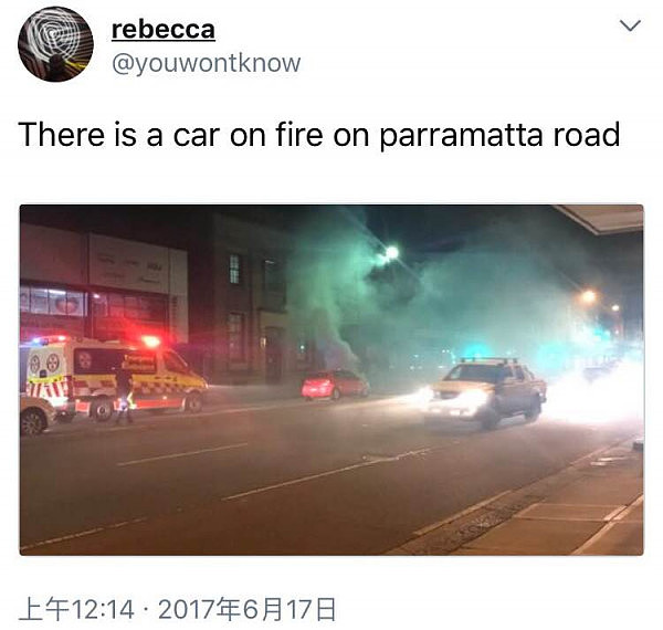 快讯：悉尼Parramatta有车当街起火 网友目睹爆炸 致严重拥堵（视频） - 5