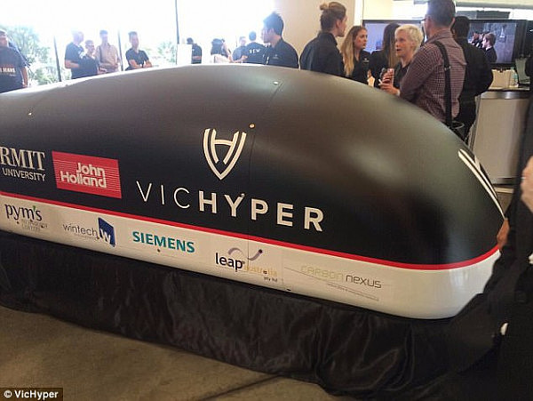 VicHyper chief executive Zac McLelland confirmed the technology to complete such a link is readily available and could be built within five years. Pictured: A pod designed by VicHyper