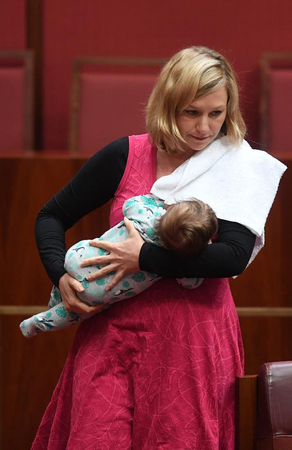边喂奶边发表演讲！澳洲第一位在联邦议会上喂奶的议员又一次带娃上班！ - 2