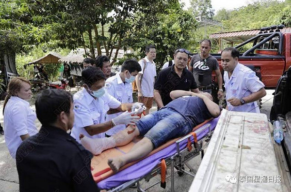 4名中国游客在泰国乘大象被甩下 受伤入院（组图） - 1