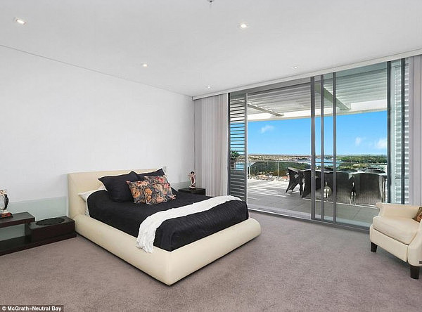 The penthouse consists of three bedrooms and three bathrooms with a master bedroom