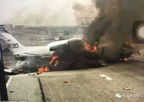 惊魂一幕！小型飞机坠毁在加州高速公路上，一男一女奇迹生还！（组图） - 4