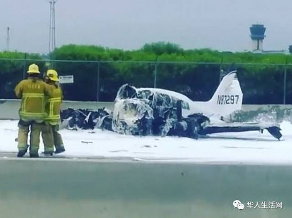 惊魂一幕！小型飞机坠毁在加州高速公路上，一男一女奇迹生还！（组图） - 14