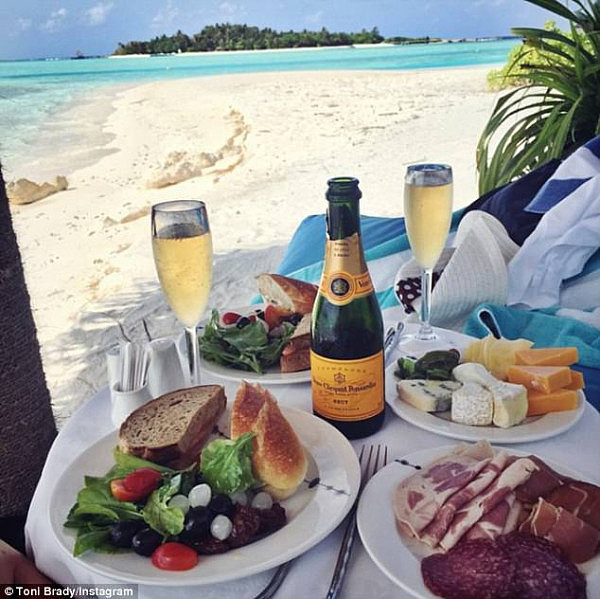 Pictures posted to Ms Brady's Instagram showed the 24-year-old jetting around the world. She often shared pictures of fancy meals for two, but with only herself, if anyone, in the shot