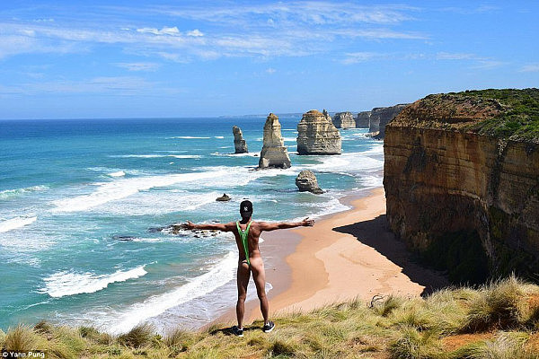 His travels also took him to the infamous Twelve Apostles while driving the Great Ocean Road in his van 