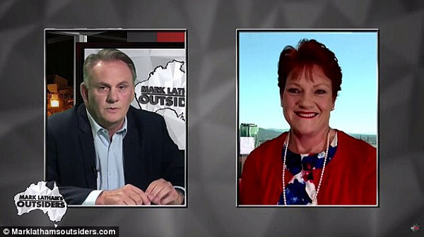 Senator Hanson (pictured right) appeared during a long interview on the show