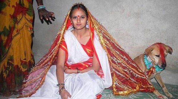 实拍印度18对少女与一条狗的婚礼，婚后她还要负责照顾这条狗