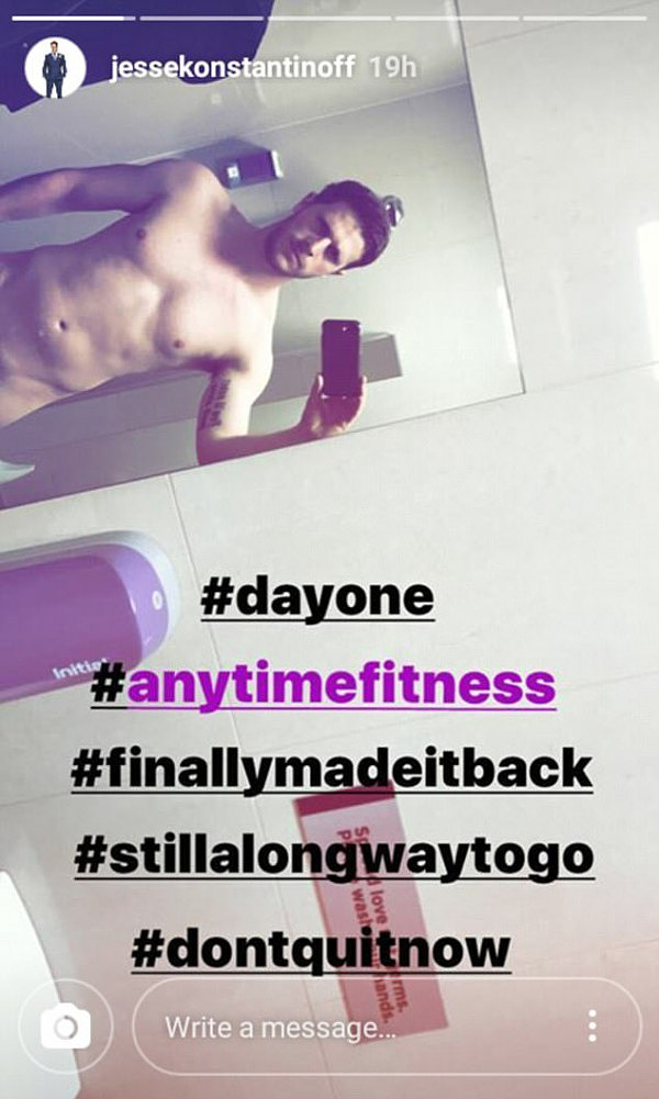 Enjoying the single life? Married at First Sight's Jesse Konstantinoff shared a NAKED gym selfie on Friday, as he begins his post-reality TV body transformation