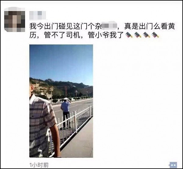 女子横穿马路遭制止 发朋友圈骂交警被拘（图） - 1