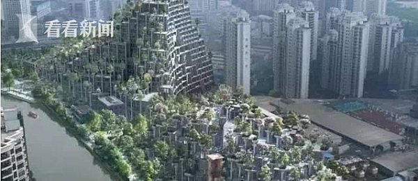 中国上海现“古巴比伦空中花园” 屋顶种满上千棵绿树（视频） - 1