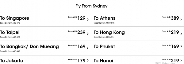 Scoot双人机票特价活动 国际航班大量低价售至95刀 - 3