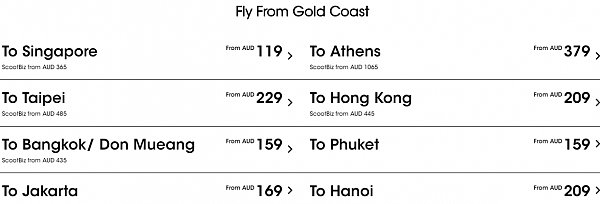 Scoot双人机票特价活动 国际航班大量低价售至95刀 - 2