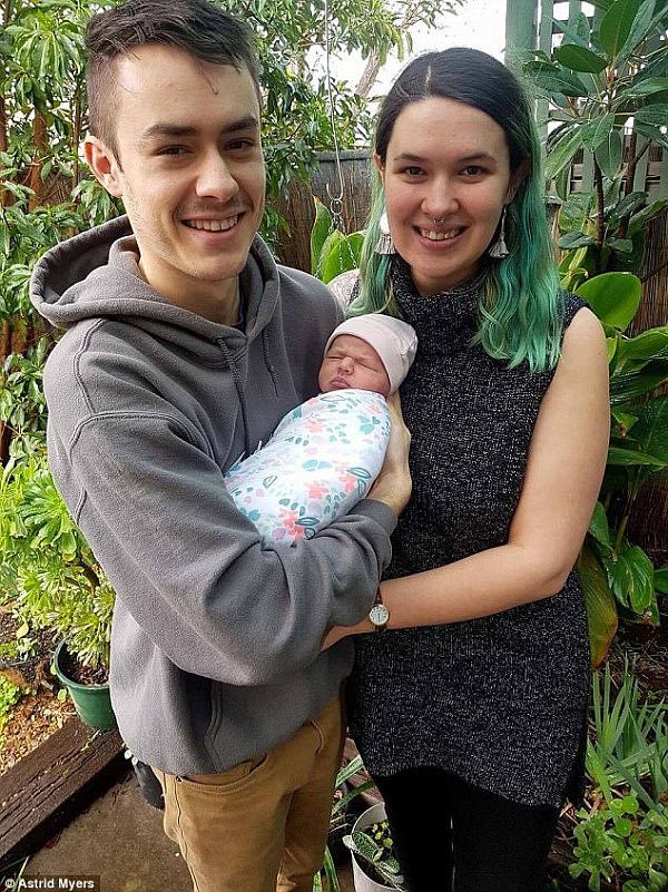 Astrid Myers, 22, and Chris Henley, 23, have given birth to their daughter Winter Elle Henley on July 10 - which just happens to be both of their birthdays as well