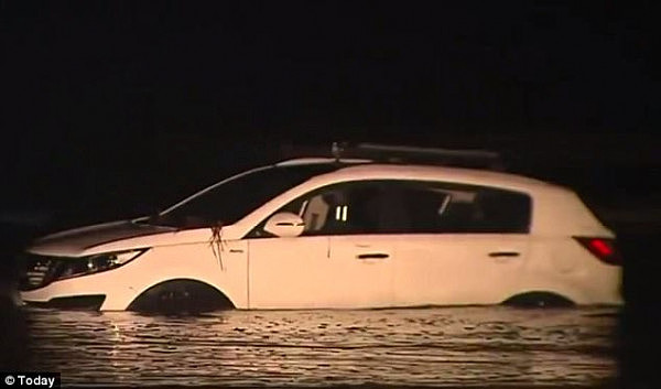 Police were called about 9:30pm on Wednesday after reports of a car bogged down