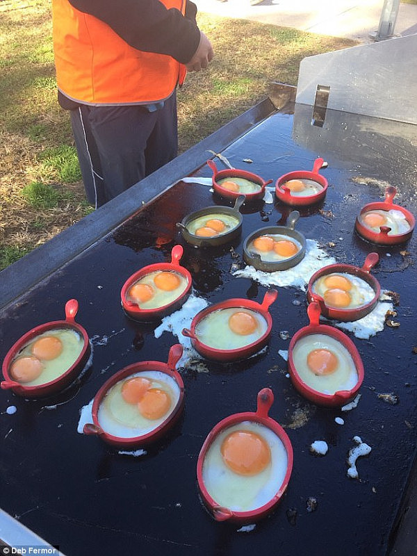 The yolks keep coming: Nathan Williams cracked six double-yolkers from a carton of 12 eggs