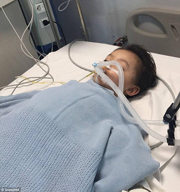 A GoFundMe page set up to cover the cost of a medivac flight back to Perth for Kawa (above, in hospital) raised the $42,000 goal in less than a day