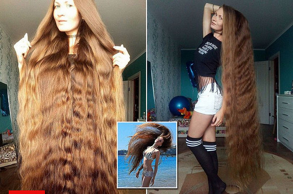 “长发及踝”俄罗斯美女头发14年未剪 长1.5米及脚踝（组图） - 1