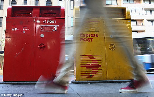 Ms Noack said she received her make-up delivery from Australia Post (pictured) the next day