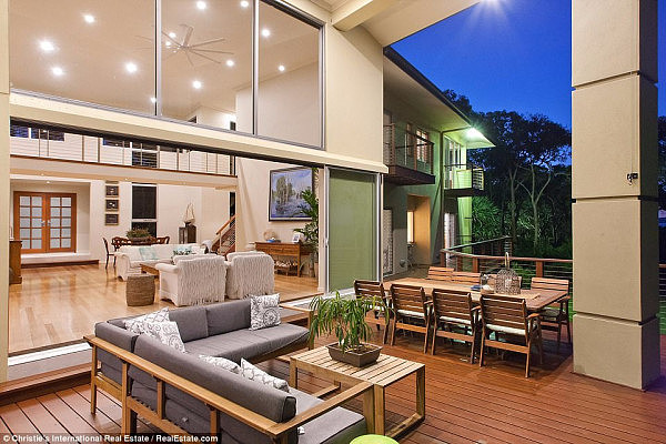 Alfresco entertaining is also an option for owners, with guests able to spread out across the wide balconies and wide covered verandahs (pictured)