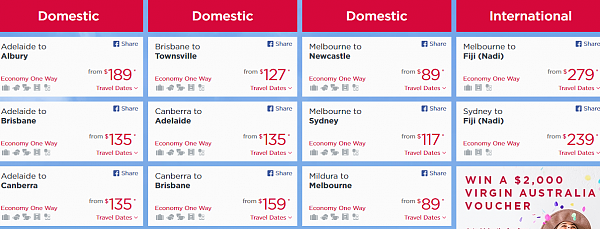 Virgin航空happy hour澳洲境内机票低至89刀 - 1