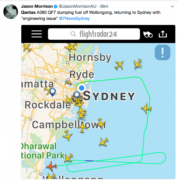 突发！澳航两架国际航班因“机械问题”空中放油 紧急返航悉尼！ - 3