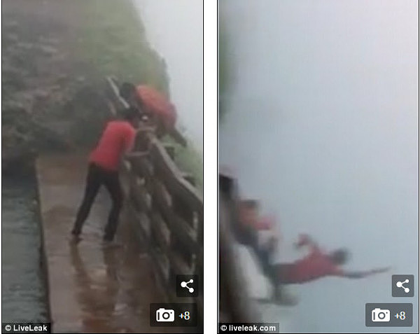 醉酒游客玩笑称要跳30米高瀑布 结果脚滑不慎摔亡（视频） - 3