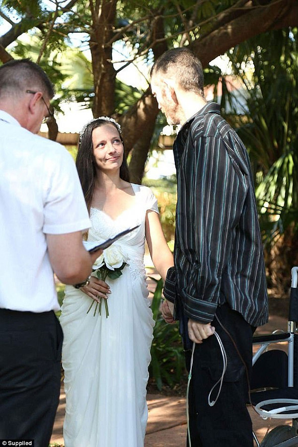 When he was diagnosed with cancer in his lymph nodes the couple accelerated their plans to tie-the-knot. They were married in an intimate ceremony on August 5