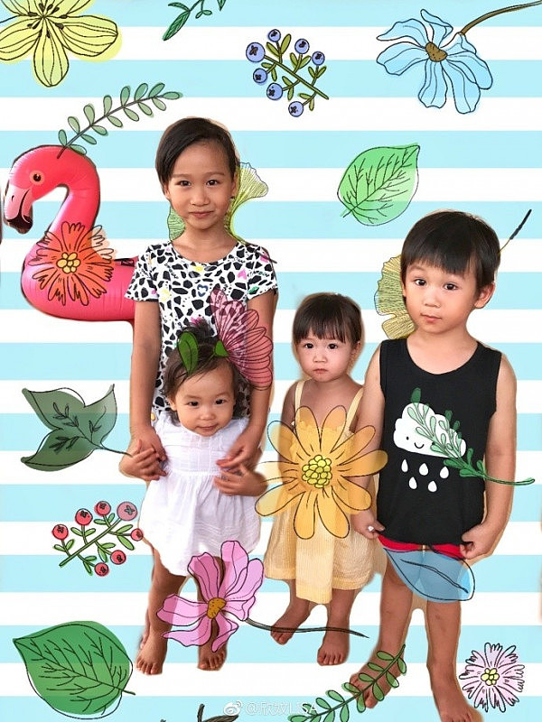 陈浩民妻子晒四个孩子照片 网友称简直是复制粘贴（图） - 2