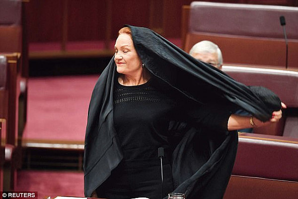 Pauline Hanson wore a burqa into the Senate to make a point about the garb and security