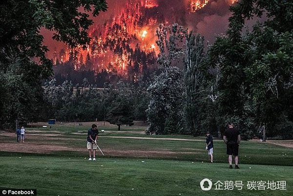 森林大火在身后肆虐，他们淡定打高尔夫（组图） - 3