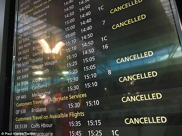 One runway has been closed and about 20 flights have been affected by the disruptions