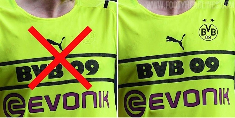 多特欧冠球衣样式改进前后对比：新球衣的队徽变得非常明显 - 1