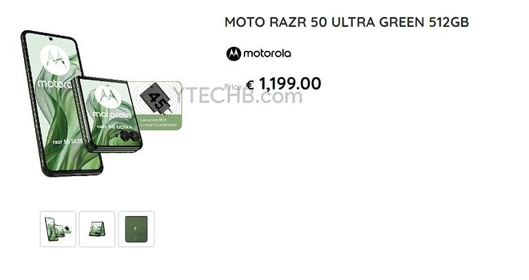 摩托罗拉 razr 50 Ultra 真机照片曝光：12GB+512GB 售价 1199 欧元 - 2