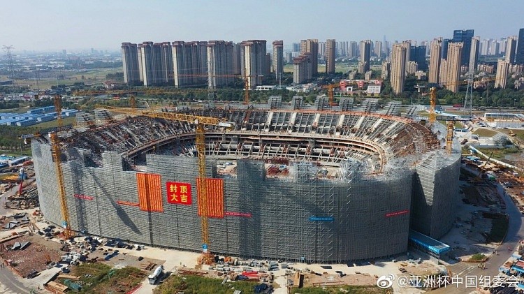 2023中国亚洲杯苏州赛区主场馆顺利完成主体混凝土结构首段封顶 - 1