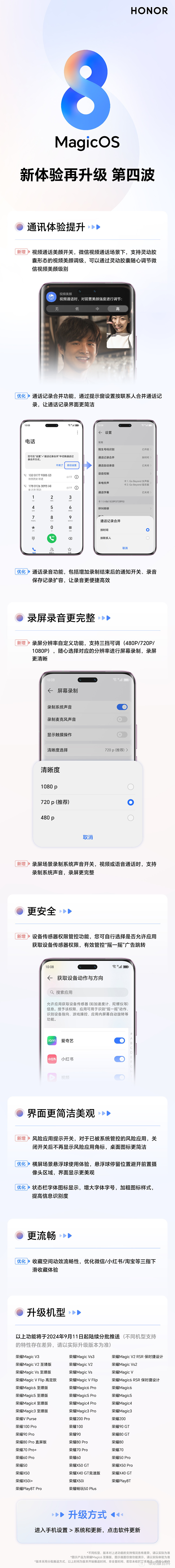 荣耀 MagicOS 8.0 第四波更新适配计划公布，覆盖超 50 款机型 - 2
