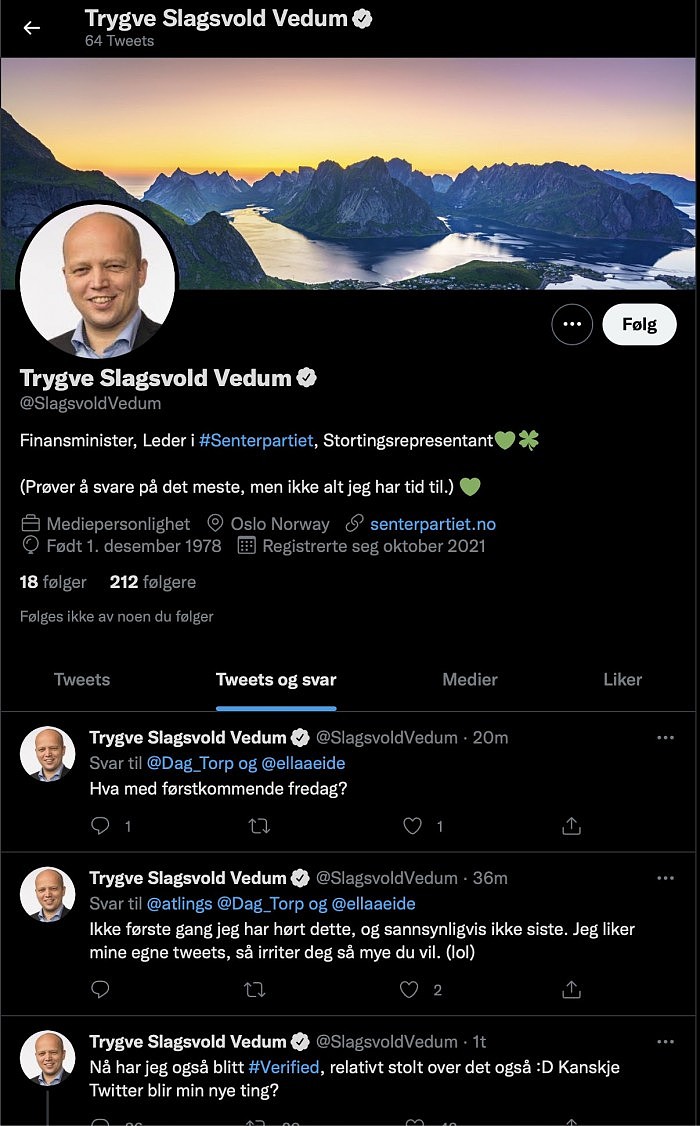 Twitter验证了挪威政府的一个假账号，但并非平台错误 - 2