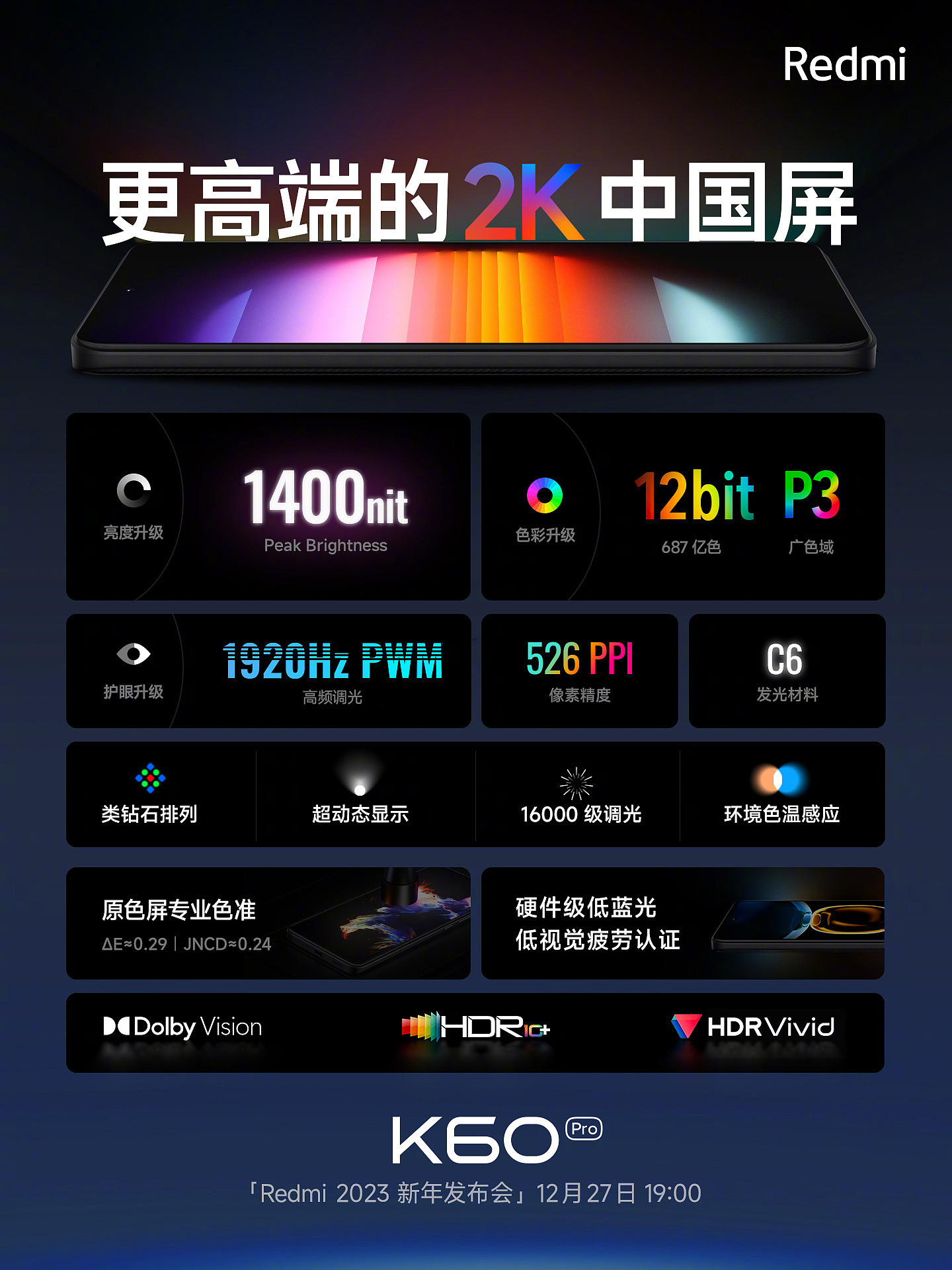 小米张宇：Redmi K60 手机不存在 9 月新机器切换屏幕型号问题 - 2
