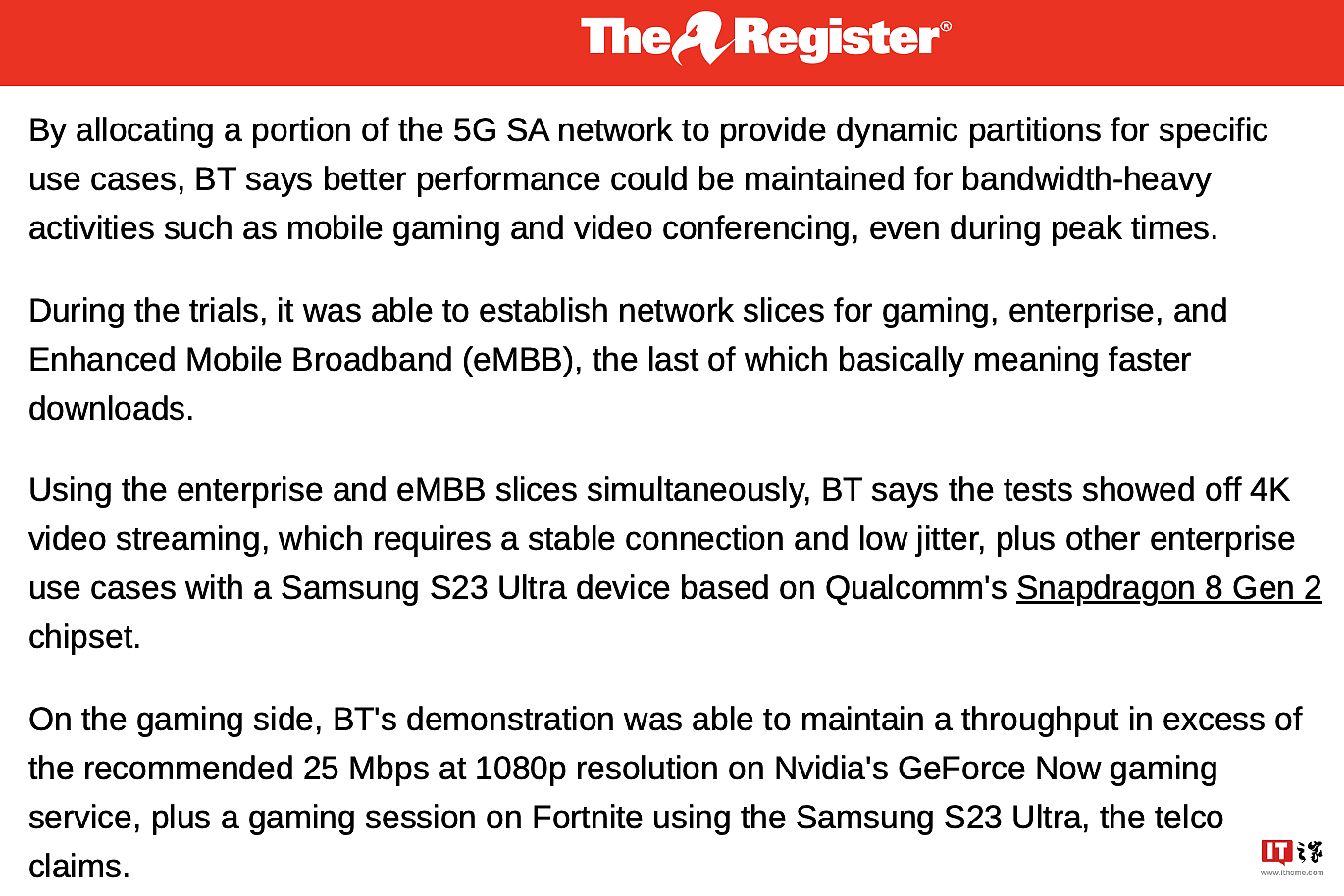 英国电信展开 5G SA 网络切片技术测试，可针对游戏、商业应用专项优化性能 - 1