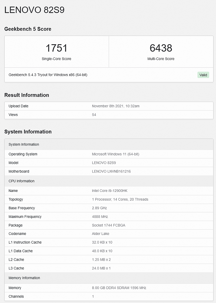 英特尔酷睿i9-12900HK跑分曝光：单核成绩超i9-11890HK和AMD Ryzen 7 5800X - 2