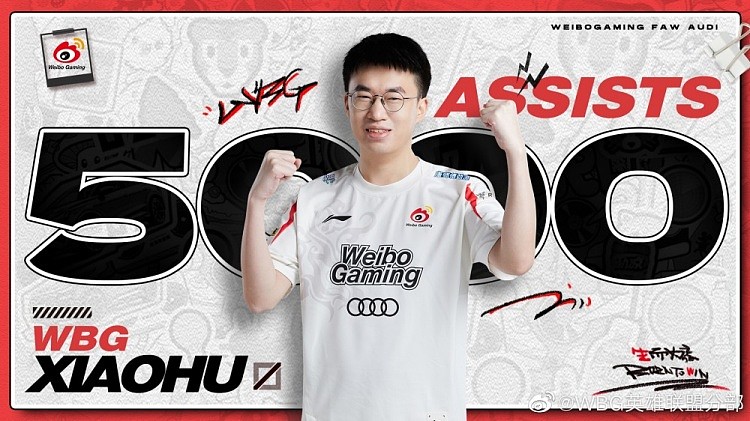 WBG官博祝贺Xiaohu：中单选手xiaohu达成了LPL5000助攻里程碑 - 1