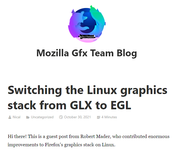 提升性能、降低功耗：Firefox 94开始在Linux上启用EGL后端 - 1